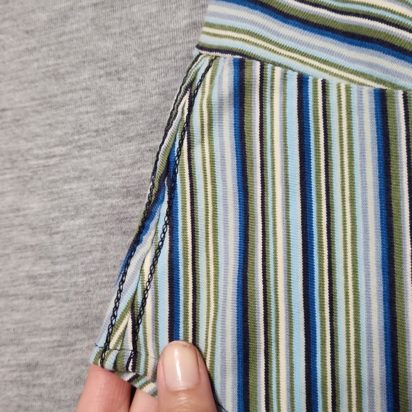 Vintage Y2K Handmade Upcycled Striped Tie Front Shrug Crop Top Blouse Shirt - Picture 8 of 14